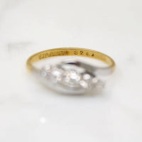Five Diamonds in Platinum & 18ct Bypass Ring