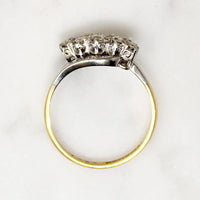 Five Diamonds in Platinum & 18ct Bypass Ring
