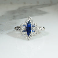 Edwardian Sapphire & Diamond Marquise Ring