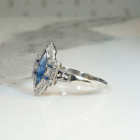 Edwardian Sapphire & Diamond Marquise Ring