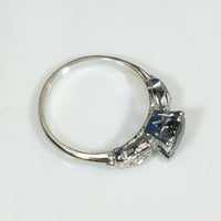 Bold Blue Sapphire in Retro Platinum Ring