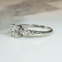 Old European Cut Diamond in Graceful Platinum Engagement Ring