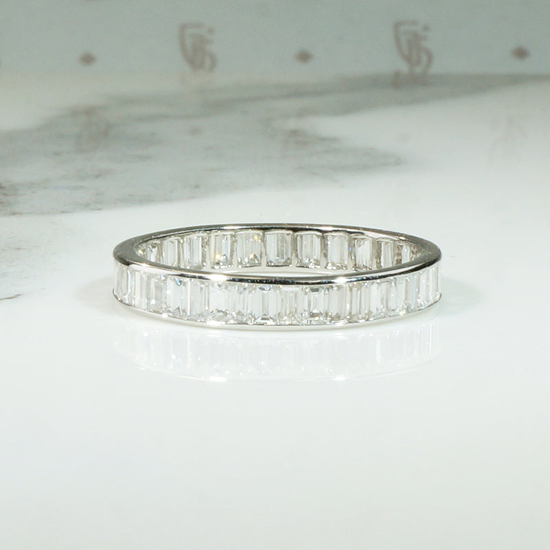 Superb Baguette Diamond & Platinum Eternity Band