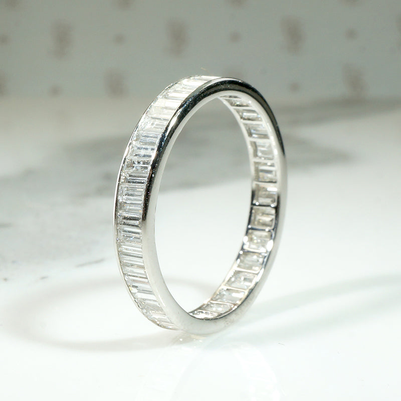 Superb Baguette Diamond & Platinum Eternity Band