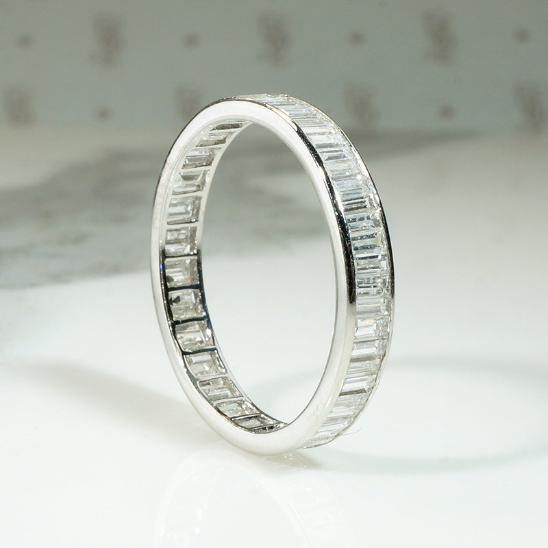Superb Baguette Diamond & Platinum Eternity Band