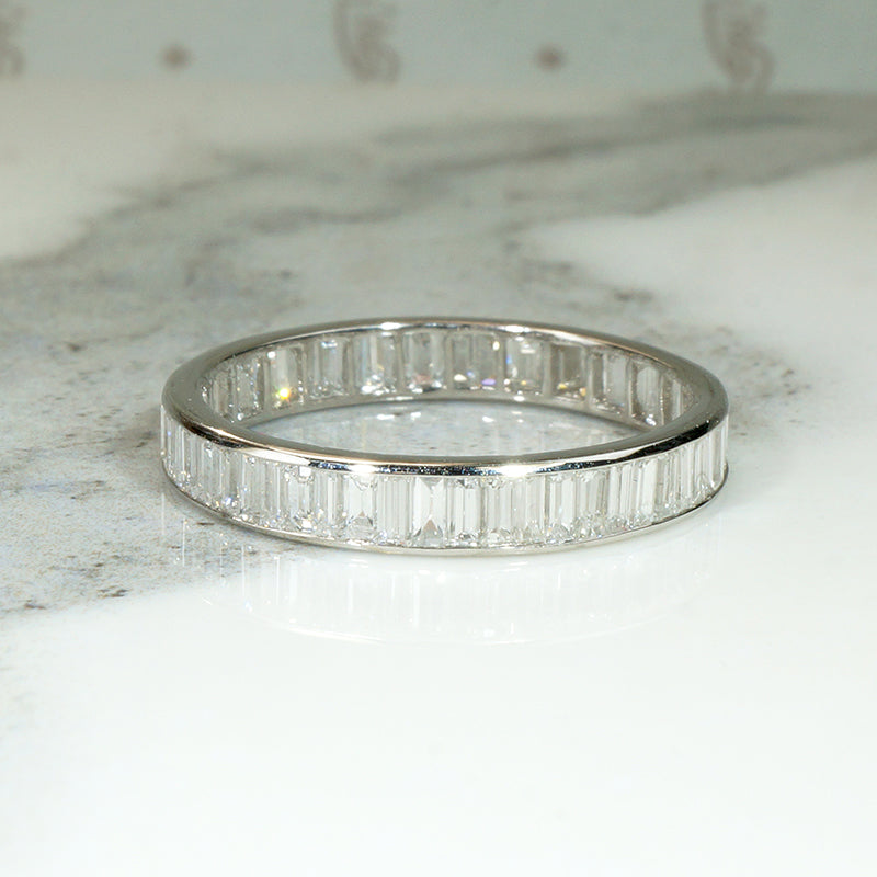 Superb Baguette Diamond & Platinum Eternity Band