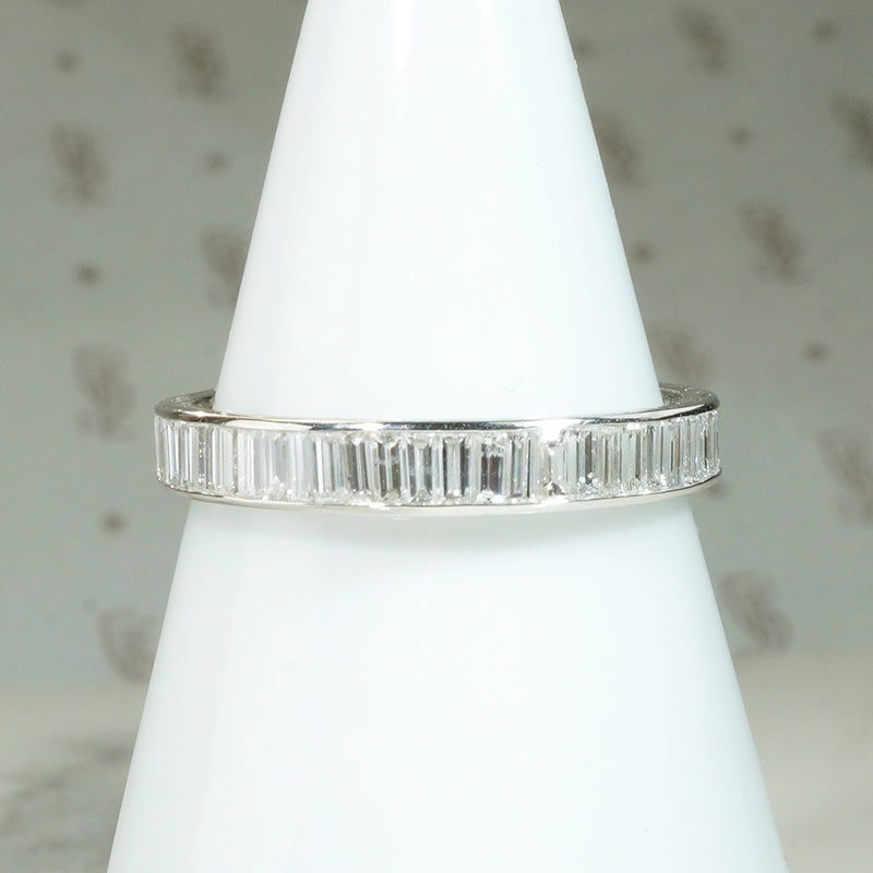 Superb 0.85tcw Baguette Diamond & Platinum Eternity Band