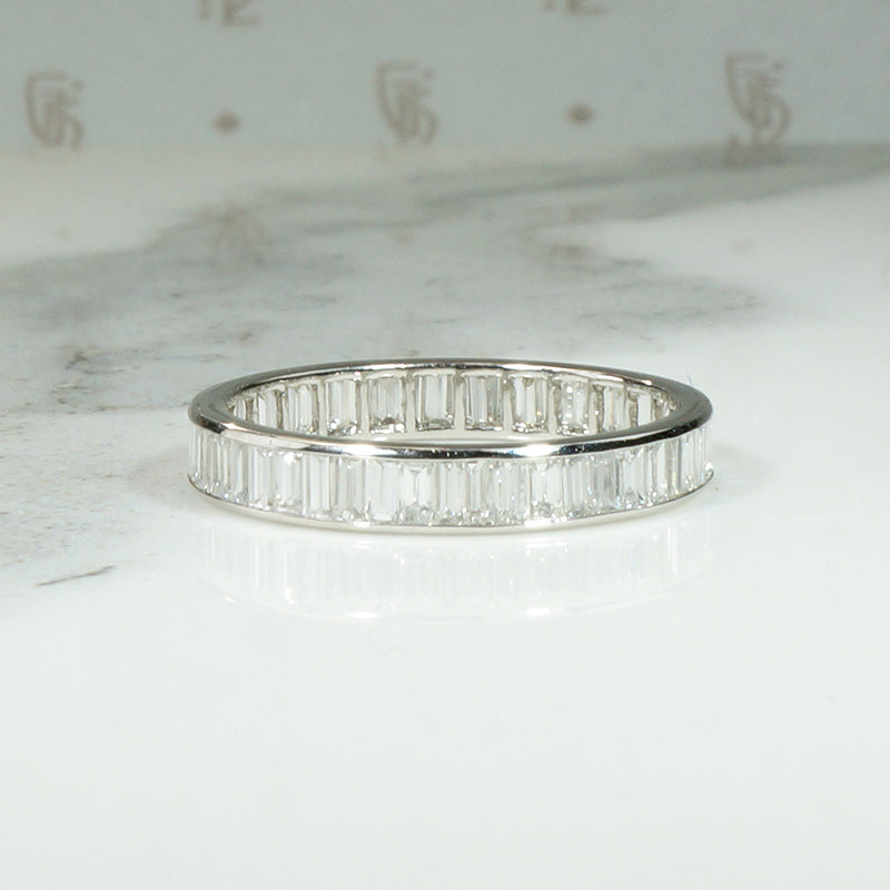 Deluxe Baguette Diamond & Platinum Eternity Band
