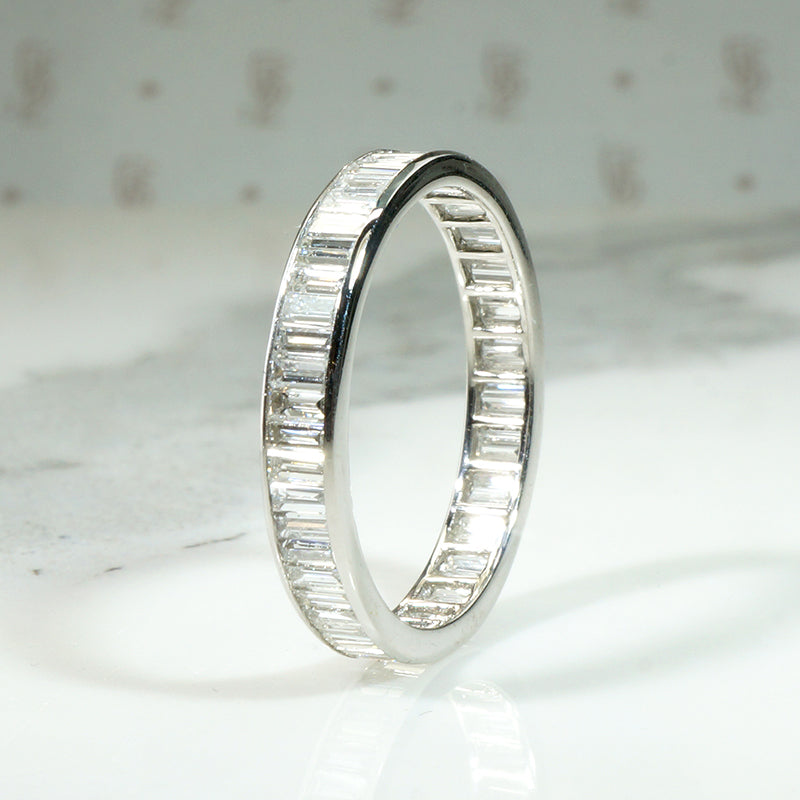Deluxe Baguette Diamond & Platinum Eternity Band