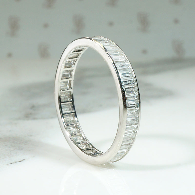 Deluxe Baguette Diamond & Platinum Eternity Band