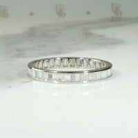 Elevated Baguette Diamond & Platinum Eternity Band
