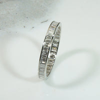 Elevated Baguette Diamond & Platinum Eternity Band
