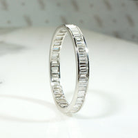 Elevated Baguette Diamond & Platinum Eternity Band