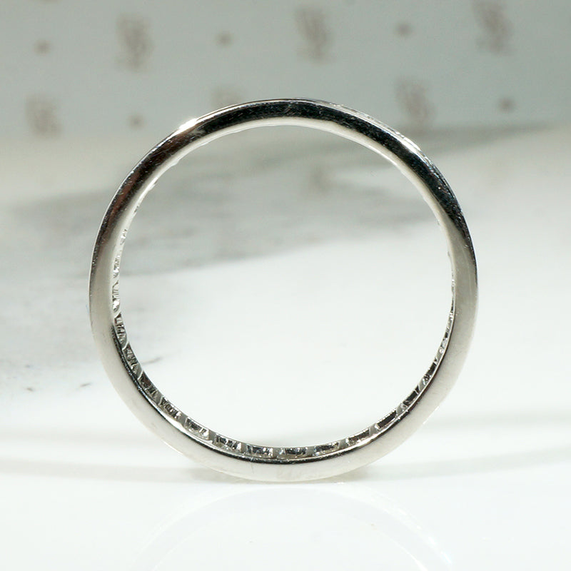 Elevated Baguette Diamond & Platinum Eternity Band