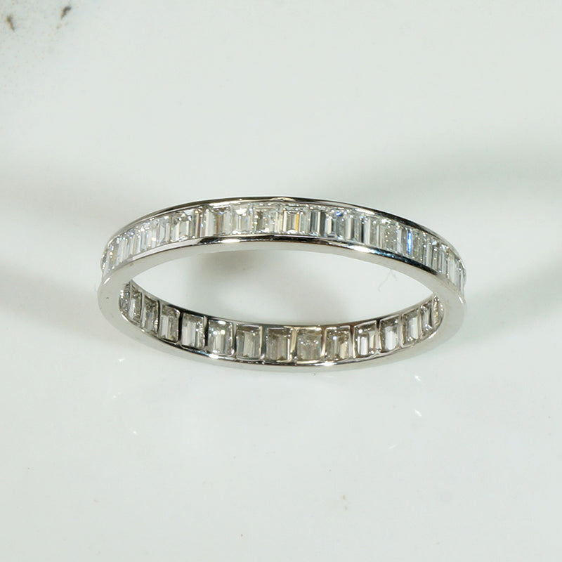 Elevated Baguette Diamond & Platinum Eternity Band