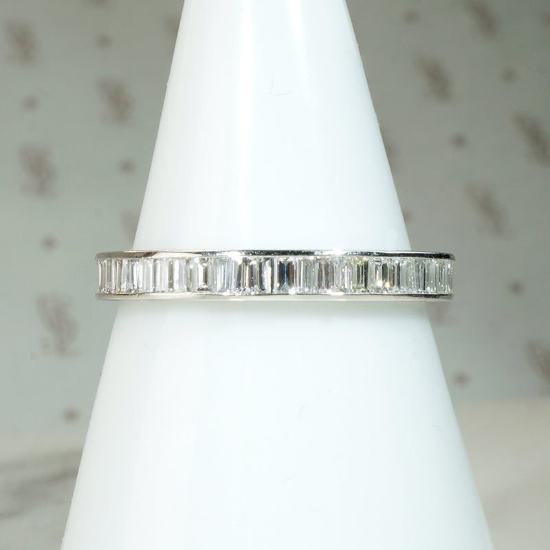 Elevated Baguette Diamond & Platinum Eternity Band