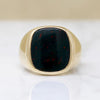 Curvaceous Gold Signet Ring with Moody Bloodstone