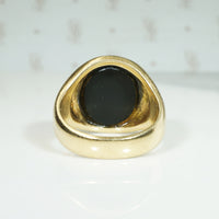 Heraldic Blazon Agate Intaglio in Gold Signet Ring