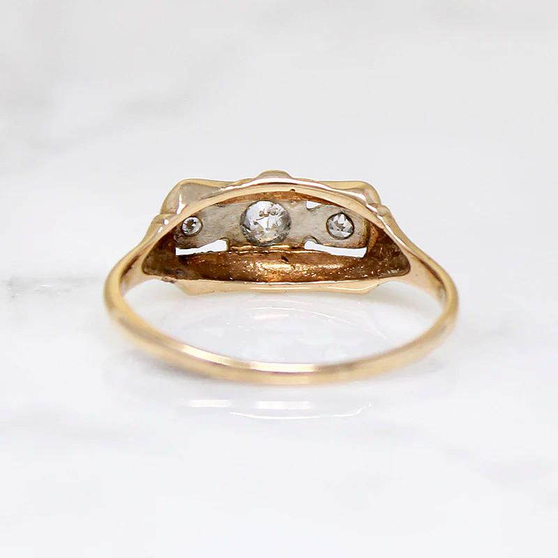Sassy Retro Two-Tone Diamond "Bow" Ring