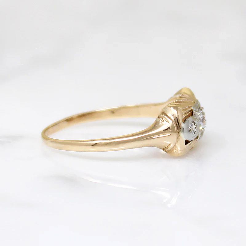 Sassy Retro Two-Tone Diamond "Bow" Ring