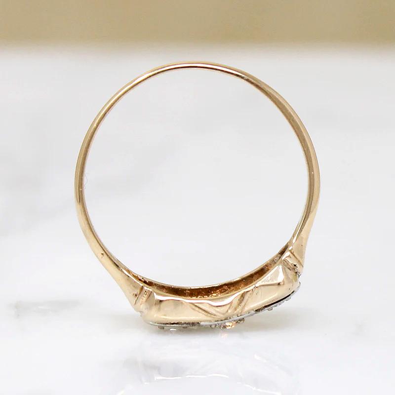 Sassy Retro Two-Tone Diamond "Bow" Ring