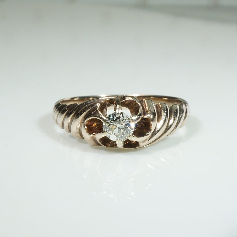 Sweet Seashell Diamond Solitaire in Belcher Setting
