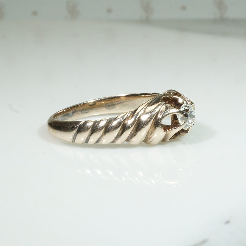 Sweet Seashell Diamond Solitaire in Belcher Setting
