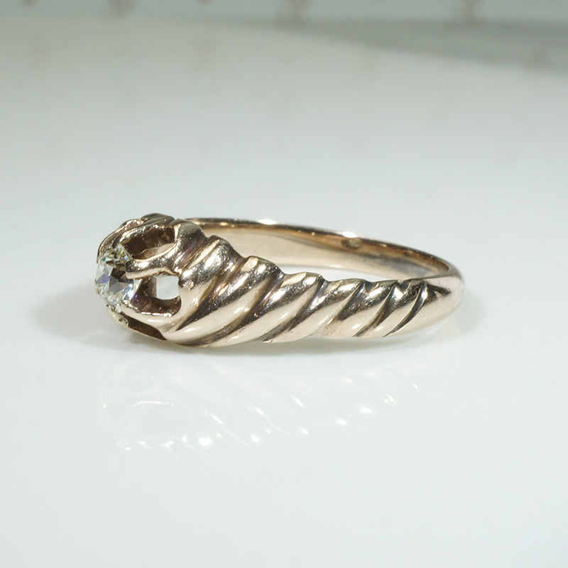 Sweet Seashell Diamond Solitaire in Belcher Setting