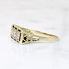 Three Diamond Lacy Lattice Filigree Ring