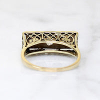 Three Diamond Lacy Lattice Filigree Ring