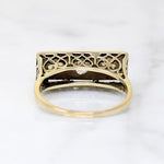 Three Diamond Lacy Lattice Filigree Ring
