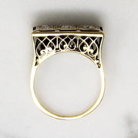 Three Diamond Lacy Lattice Filigree Ring