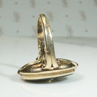 Shapely Diamond Set Onyx & Gold Ring