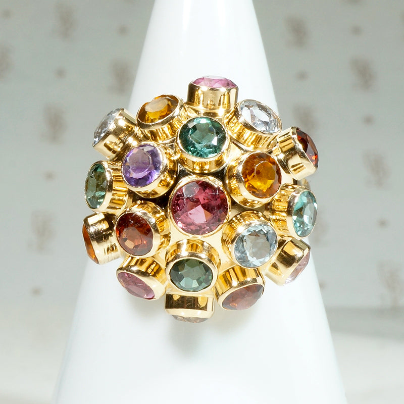 Iconic Sputnik Gemstone Ring in 18k Gold