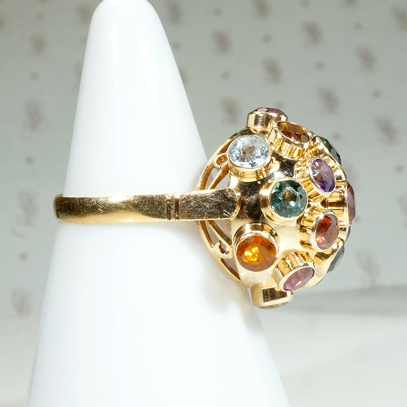 Iconic Sputnik Gemstone Ring in 18k Gold