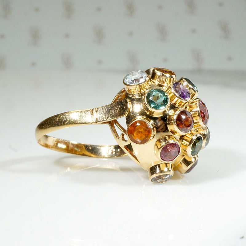 Iconic Sputnik Gemstone Ring in 18k Gold