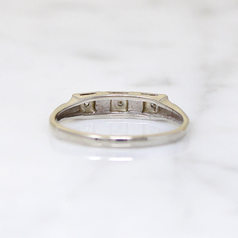 Three Diamond Wedding Band in White Gold
