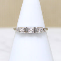 Three Diamond Wedding Band in White Gold
