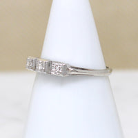 Three Diamond Wedding Band in White Gold