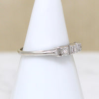 Three Diamond Wedding Band in White Gold