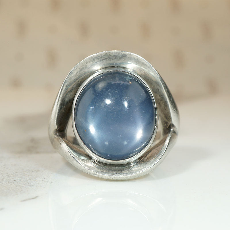 Antonio Pineda's Blue Moonstone & Silver Statement Ring