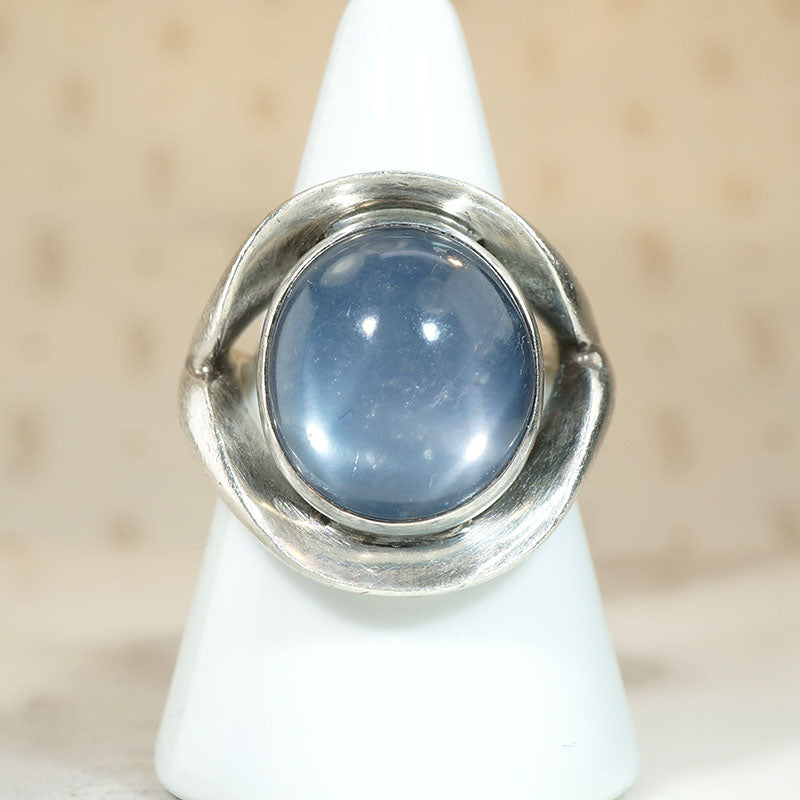 Antonio Pineda's Blue Moonstone & Silver Statement Ring