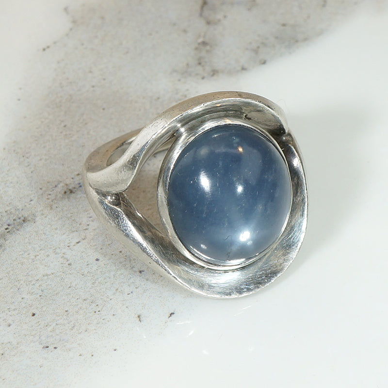 Antonio Pineda's Blue Moonstone & Silver Statement Ring