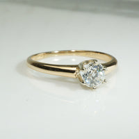 Charismatic Old Mine Cut Diamond in Gold Solitaire