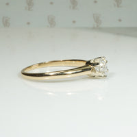 Charismatic Old Mine Cut Diamond in Gold Solitaire