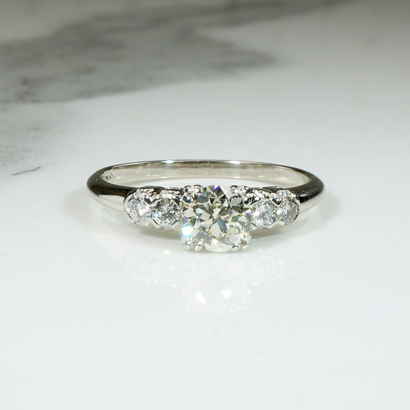 Elegant 1/2 Old European Cut Diamond Engagement Ring
