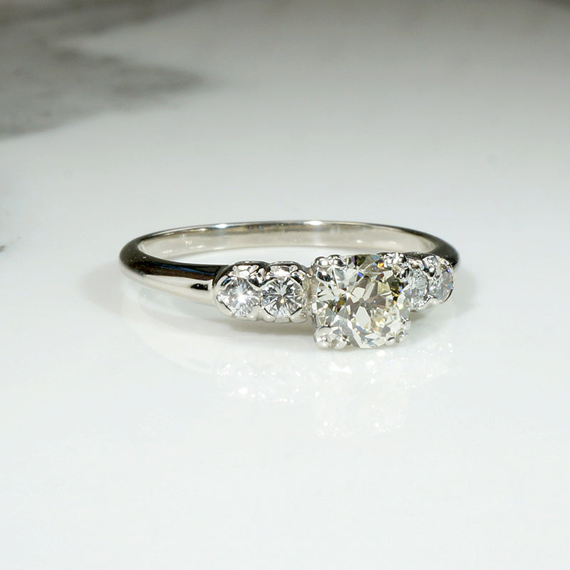 Elegant 1/2 Old European Cut Diamond Engagement Ring