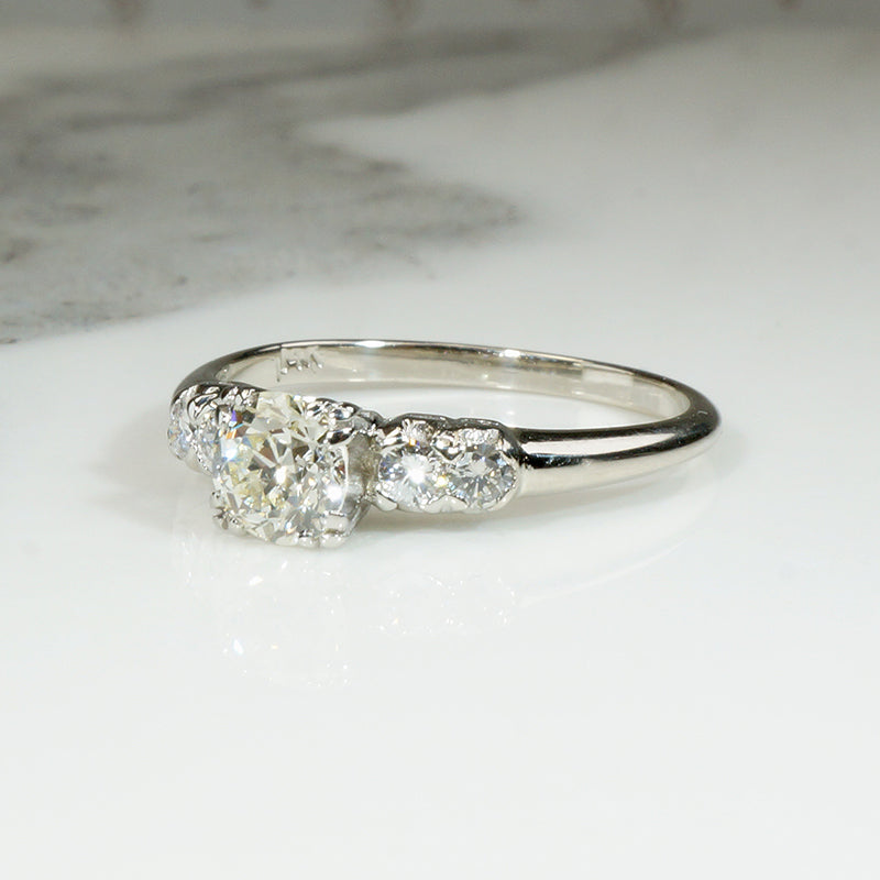 Elegant 1/2 Old European Cut Diamond Engagement Ring