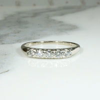 Graceful Five Diamond White Gold Wedding Band