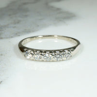 Graceful Five Diamond White Gold Wedding Band